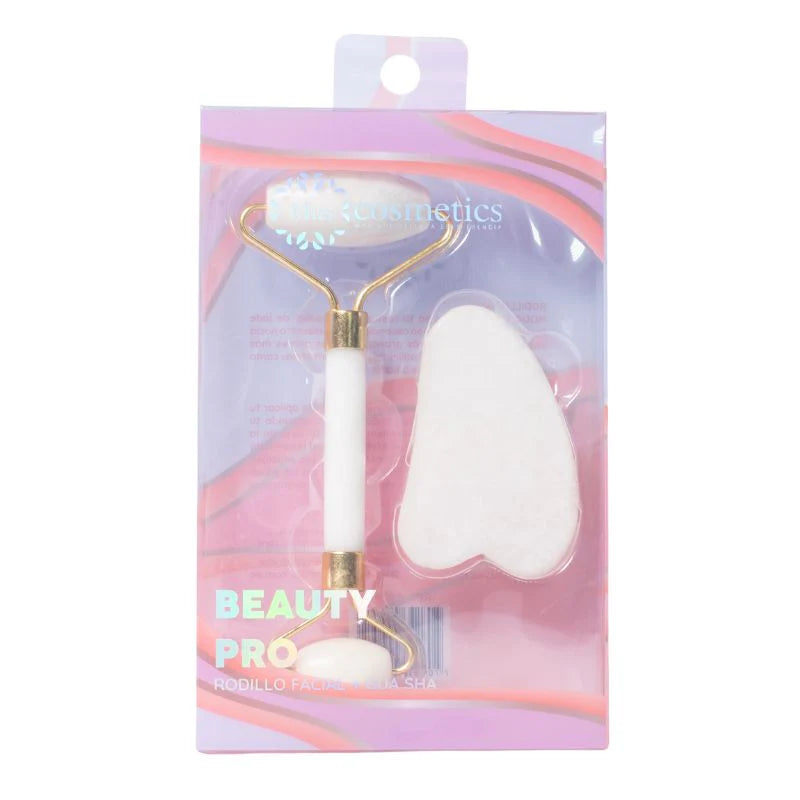 Set Rodillo Masajeador Jade Con Guasha Miis