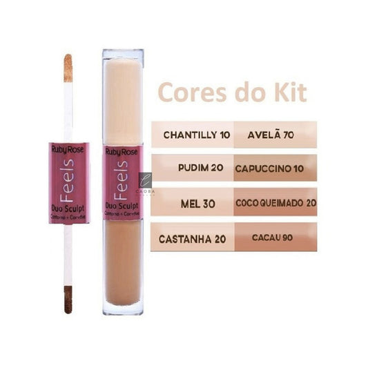 Corrector y Contorno Feels Duo Sculpt Ruby Rose
