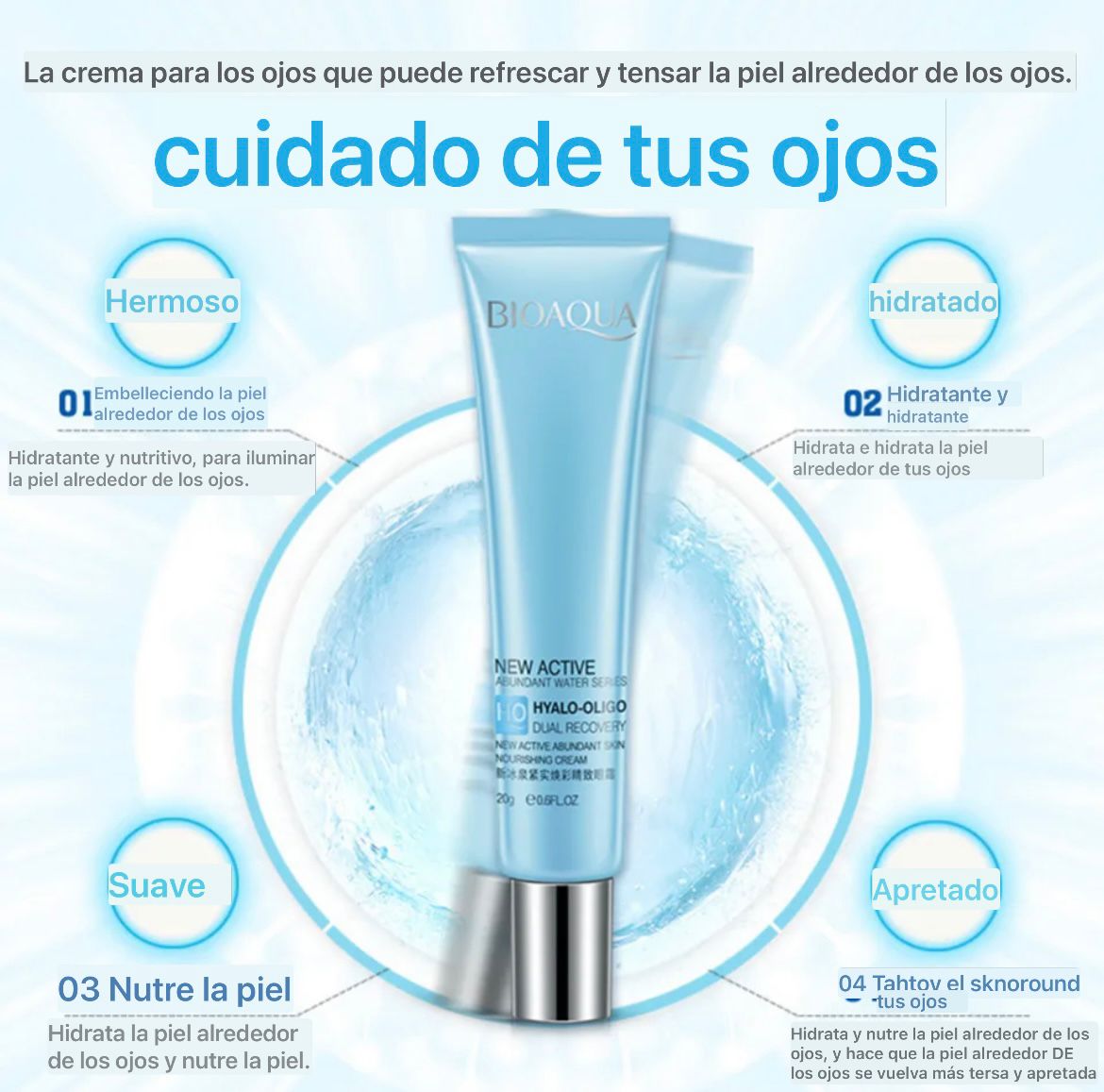 Crema para Contorno de Ojos Aqua Source Bioaqua 20g