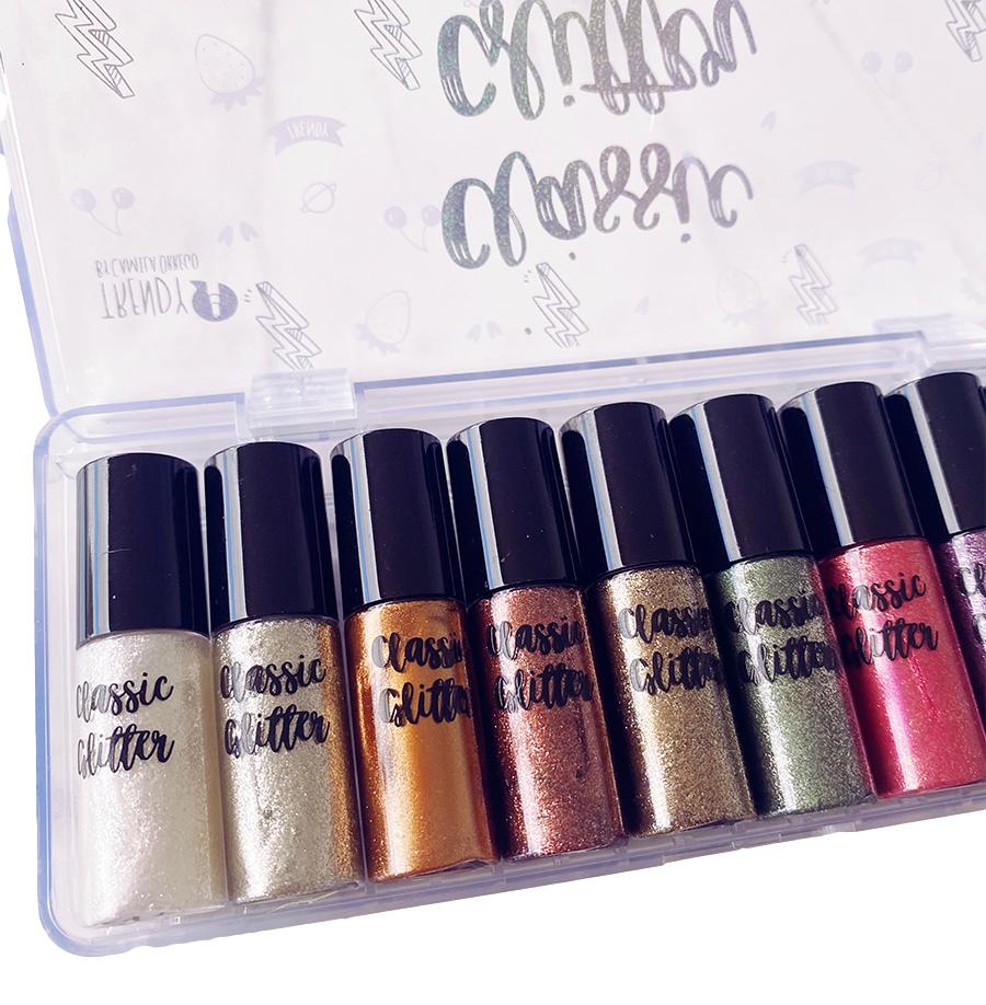 Delineador Glitter X 10 Trendy Classic Glitter Ref P5004