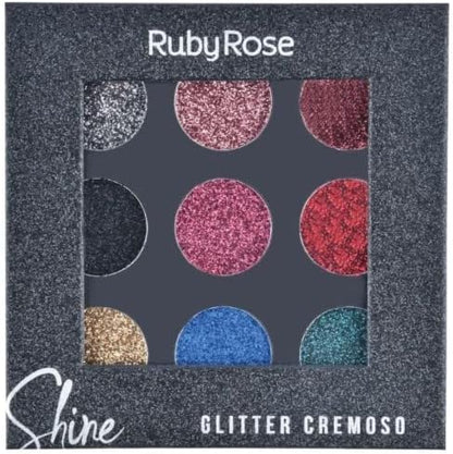 Paleta de Glitter Shine Ruby  Rose Tonos Vivos