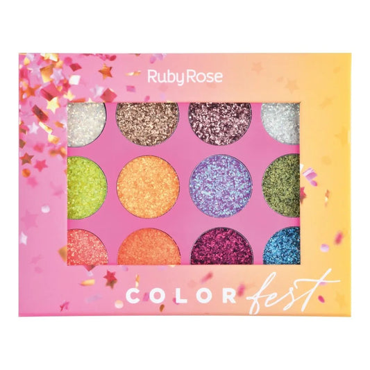 Paleta de Glitter Color Fest Ruby Rose