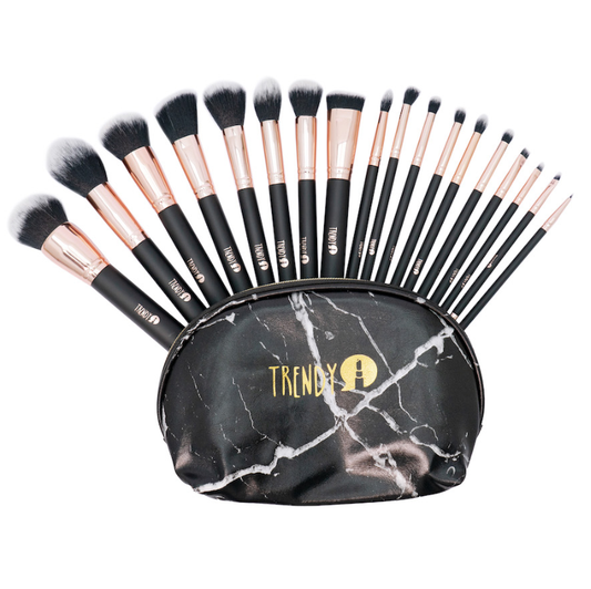 Kit de Brochas  Trendy  Marmol Negro X 18 Und KT18