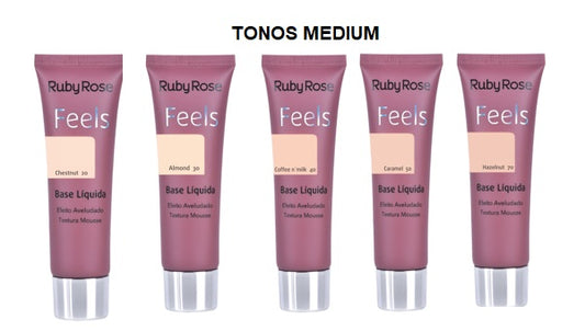 Base Liquida Feels Ruby Rose Tonos Medium