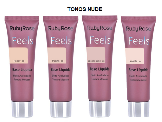 Base Liquida Feels Ruby Rose Grupo 1 Tonos Nude
