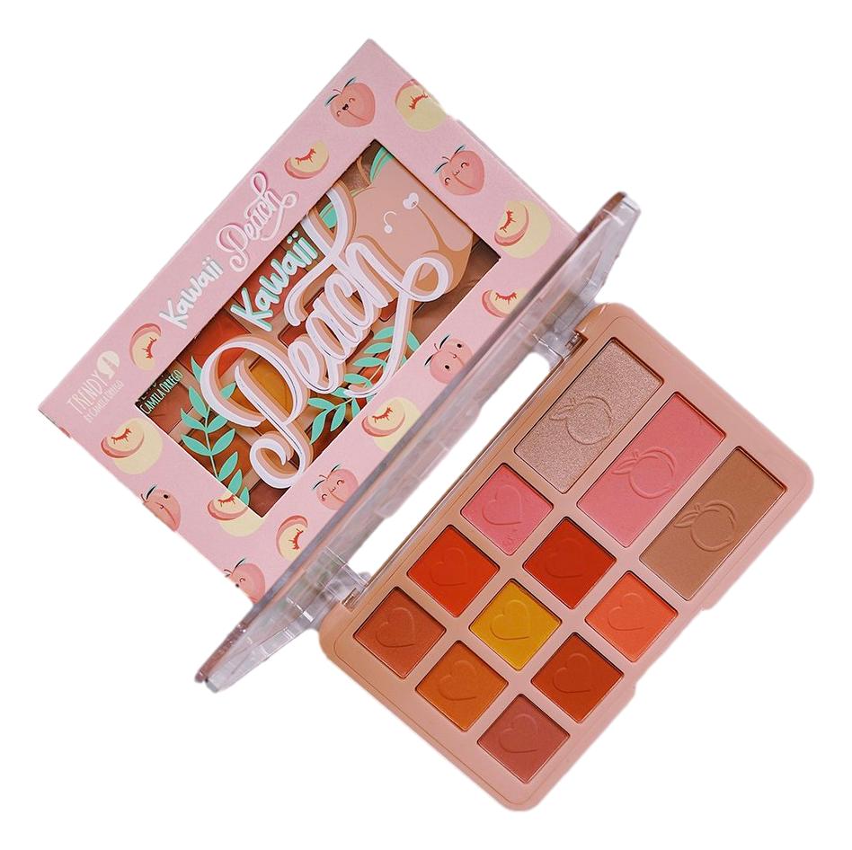 Paleta de Sombras + Rubor+ Iluminador Peach Kawaii Trendy